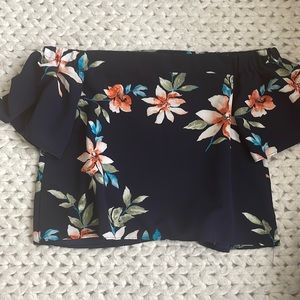 Floral strapless top